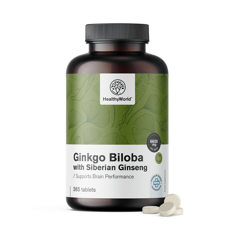 Ginkgo biloba με τζίνσενγκ Σιβηρίας 6600 mg σε δισκία